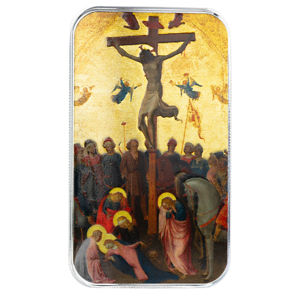 Easter | The Crucifixion by Pompeo Batoni 1 oz Silver Colorized Bar