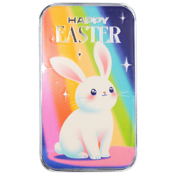 Easter | Happy Easter Bunny 1 oz Silver Colorized Bar