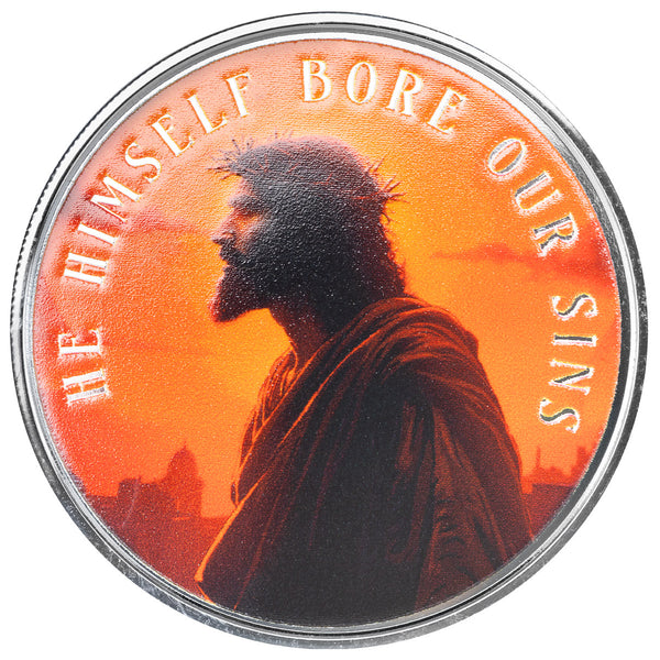 Easter | He Himself Bore Our Sins 1 oz Silver Colorized Round