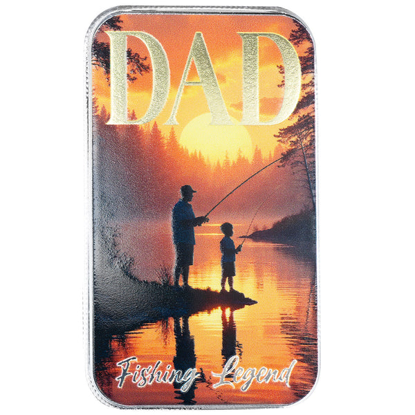 Father’s Day | Fishing Legend 1 oz Silver Colorized Bar
