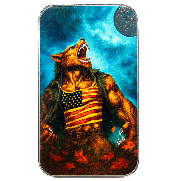 American Werewolf 1 oz Silver Colorized Bar