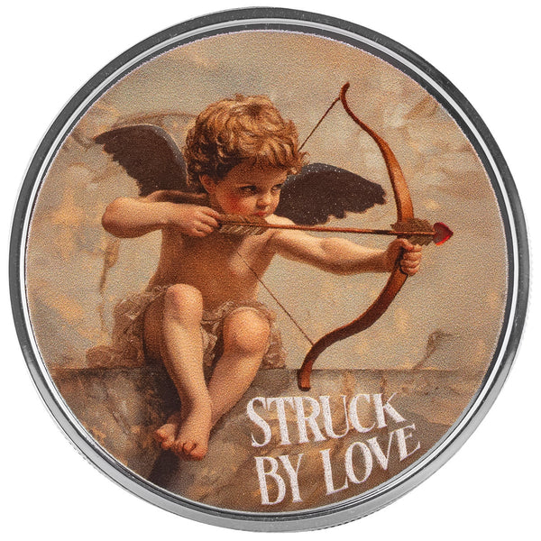 Valentine's Day | Struck by Love 1 oz Silver Colorized Round