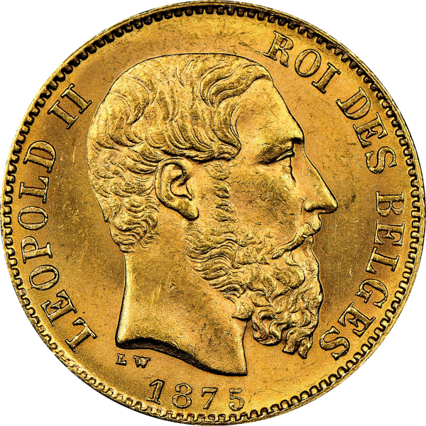 20 FRANC BELGIUM GOLD COIN - Obverse