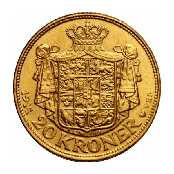 20 KRONER DENMARK GOLD COIN - Reverse