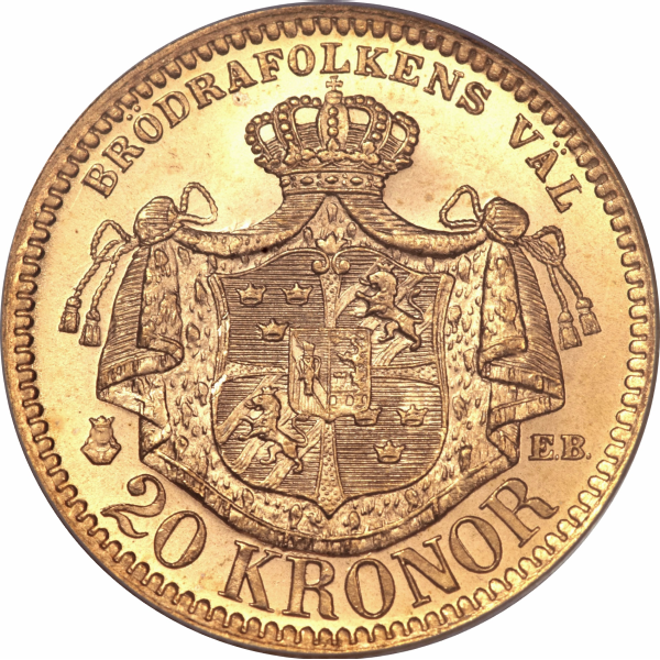 SWEDISH 20 KRONER GOLD - Reverse