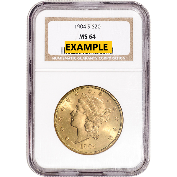 1904 $20 U.S. GOLD LIBERTY NGC64 S - Obverse