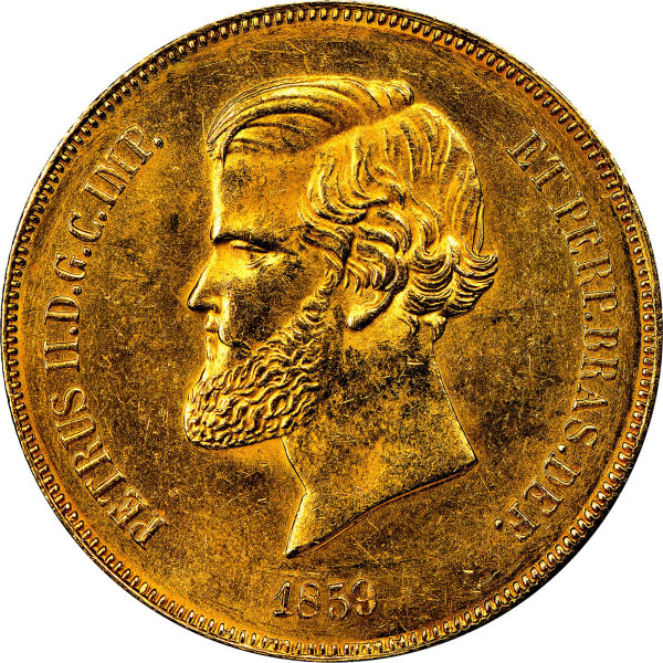 20000 REIS BRAZIL GOLD COIN .5286 agw - Obverse