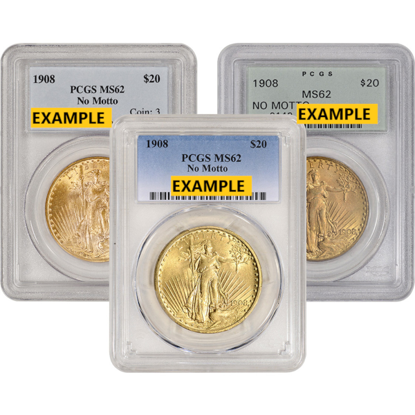$20 U.S. GOLD SAINT PCGS62 NO MOTTO - Reverse