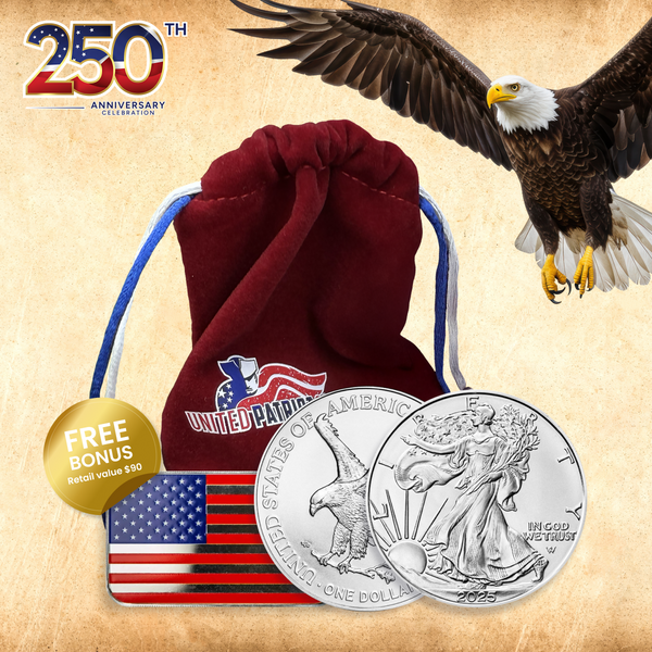 250th Anniversary Silver Eagle and American Flag Bar Bundle