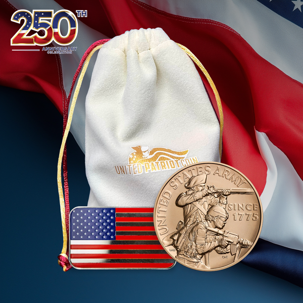 250th Anniversary Colorized Silver Flag and U.S. Army Medal Pack