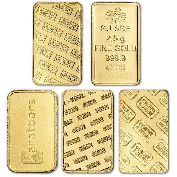 Reverse of 2.5 GRAM GOLD BAR RANDOM BRAND