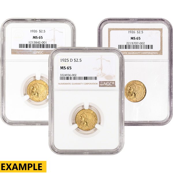 $2.5 U.S. GOLD INDIAN NGC MS65 - Obverse