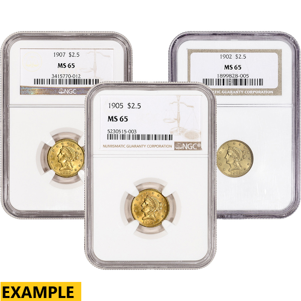 $2.5 U.S. GOLD LIBERTY NGC65 - Obverse
