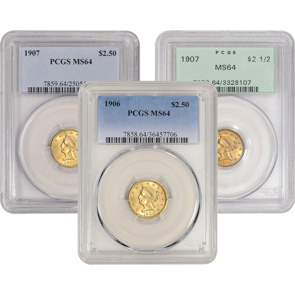$2.5 U.S. GOLD LIBERTY PCGS64 - Obverse