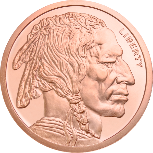 2 OZ COPPER ROUND BUFFALO - Obverse
