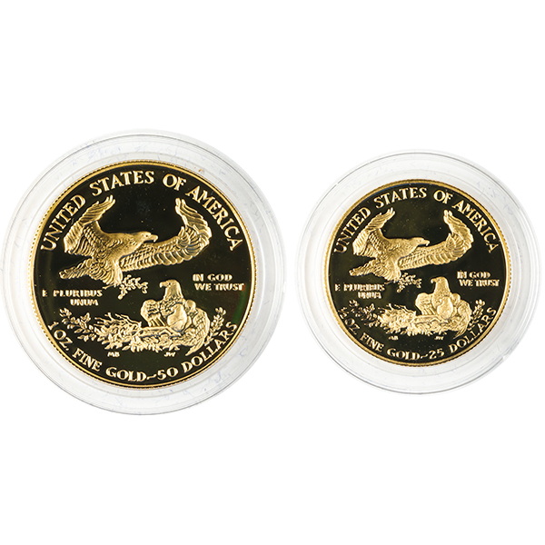 2 PIECE AMERICAN GOLD EAGLE SET PROOF (CAPSULE ONLY) - Reverse