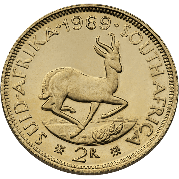 2 RAND SOUTH AFRICAN GOLD COIN - Obverse