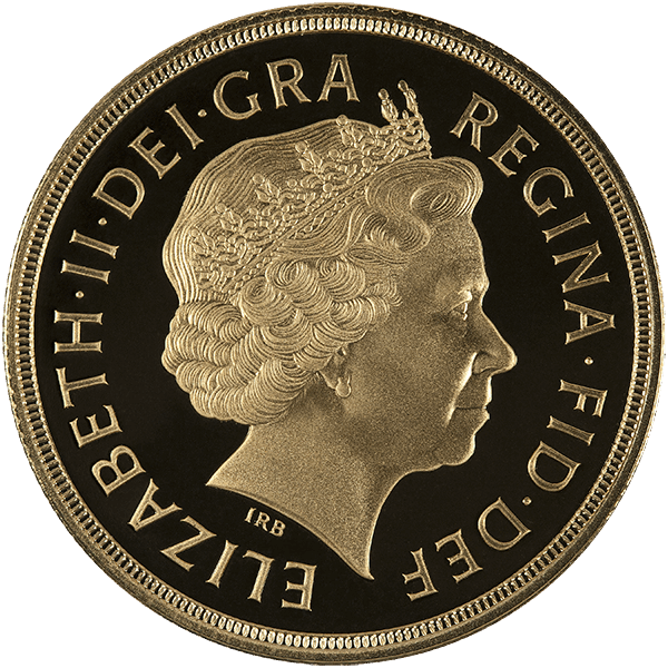 2 POUND ENGLISH GOLD SOVEREIGN - Obverse
