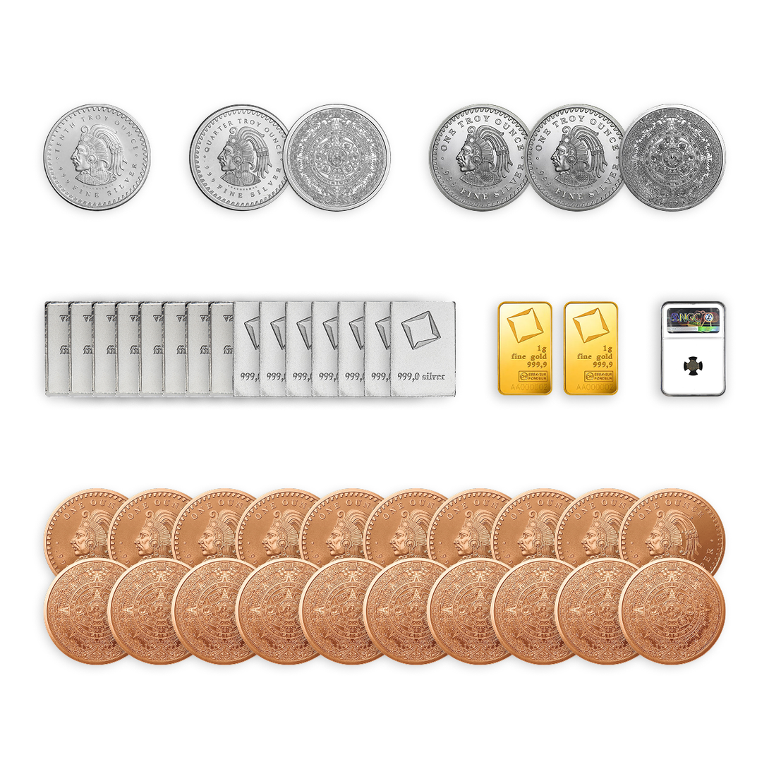 Azte Box Aztec Box – Ancient Warrior Silver Coin Set | United Patriot Coin