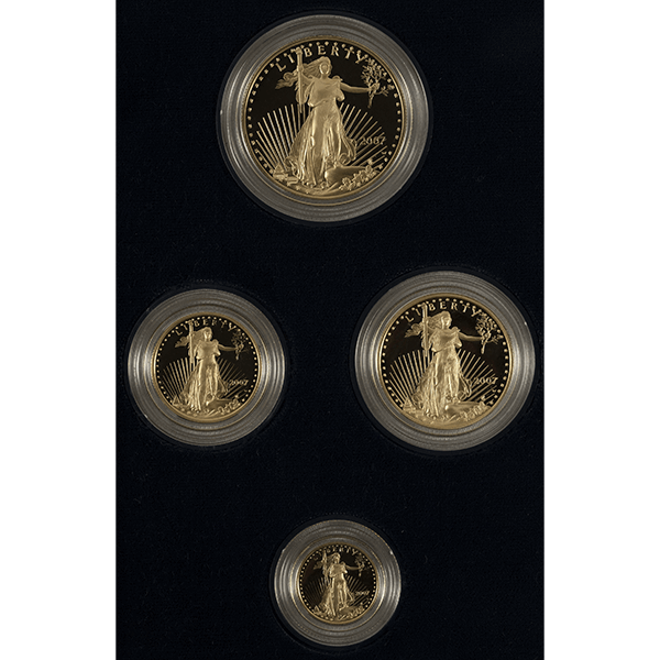 AMERICAN GOLD EAGLE 4-PIECE PROOF SET WITH ORIGINAL BOX AND PAPERS - Reverse