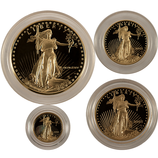 4-PC AMERICAN GOLD EAGLE SET PROOF (CAPSULE ONLY) - Obverse