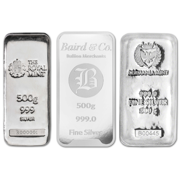 500 GRAM SILVER BAR - Obverse