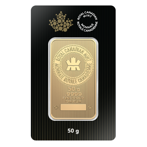 50 GRAM GOLD BAR RCM - Obverse