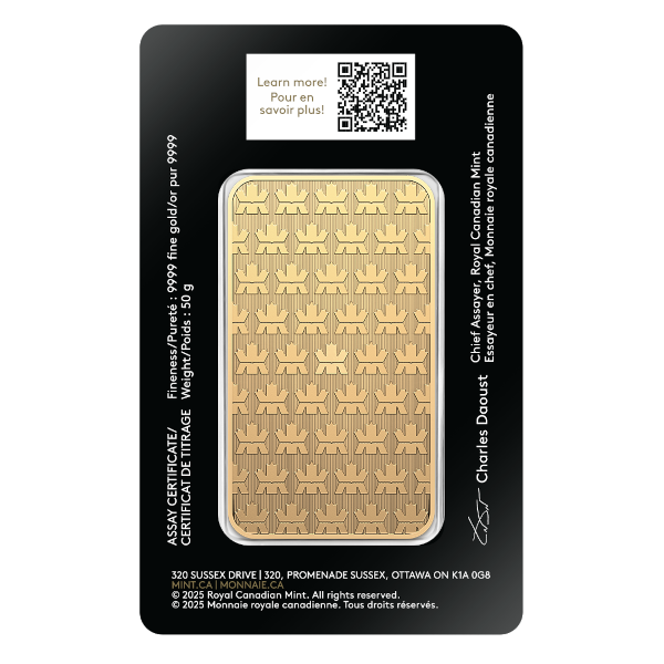 50 GRAM GOLD BAR RCM - Reverse
