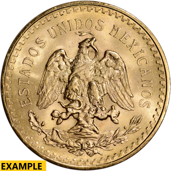 1945 MEXICO 50 PESO GOLD COIN - Reverse