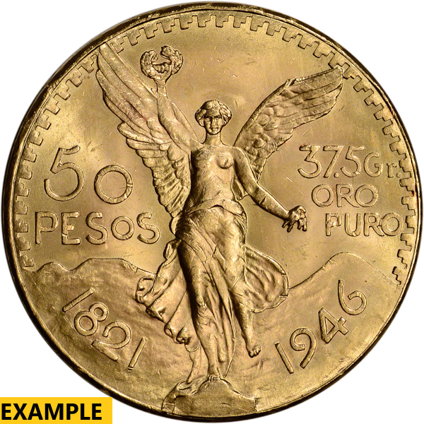 1946 MEXICO 50 PESO GOLD COIN - Obverse