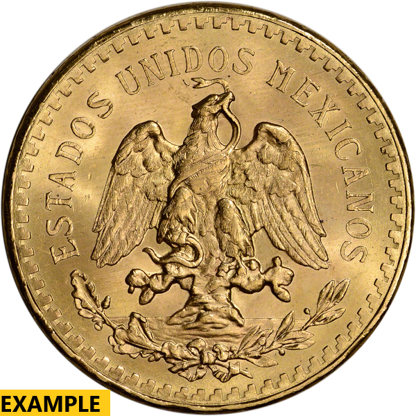 1946 MEXICO 50 PESO GOLD COIN - Reverse
