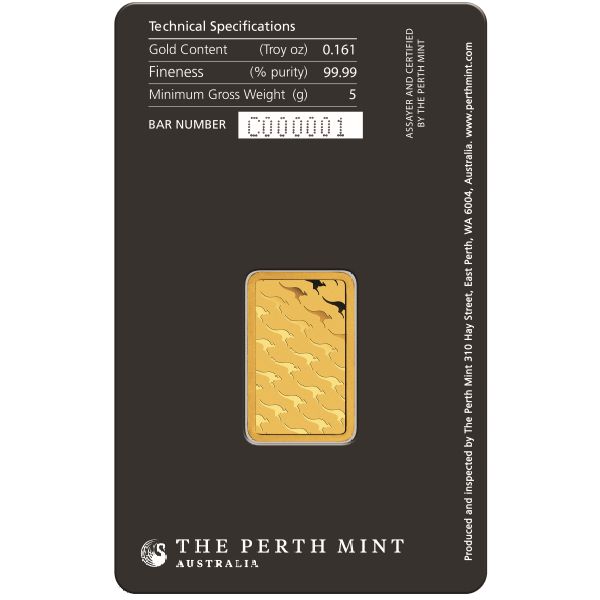 5 GRAM GOLD BAR PERTH - Reverse
