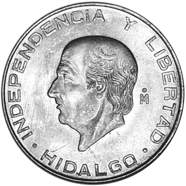 1955-1957 MEXICAN 5 PESO SILVER HIDALGO - Reverse