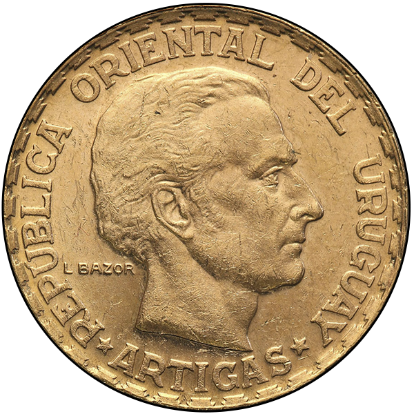 5 PESO URUGUAY GOLD COIN - Reverse
