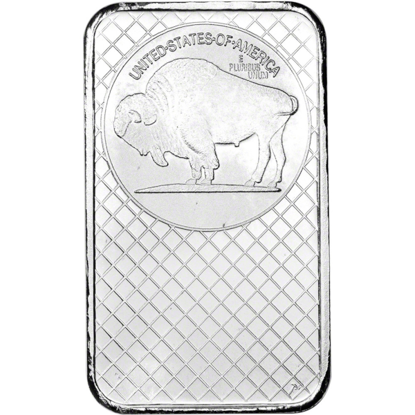 5 OZ SILVER BAR BUFFALO SILVERTOWNE - Reverse