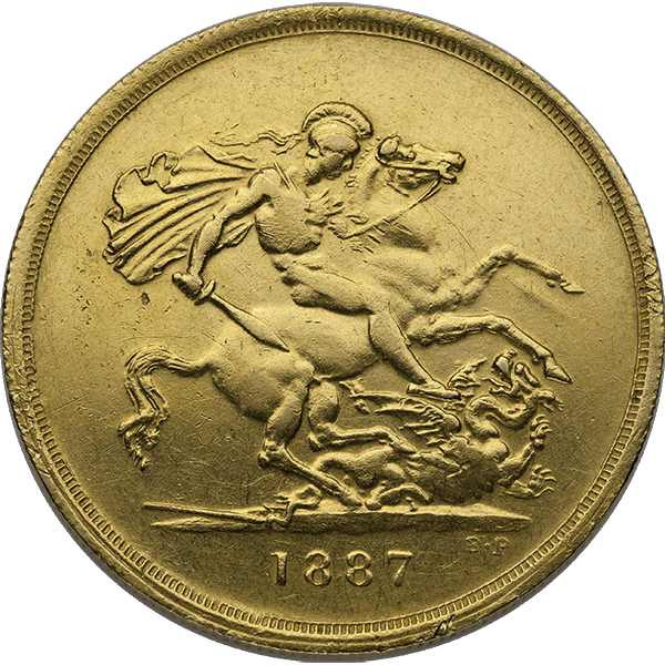 5 POUND ENGLISH GOLD SOVEREIGN - Reverse