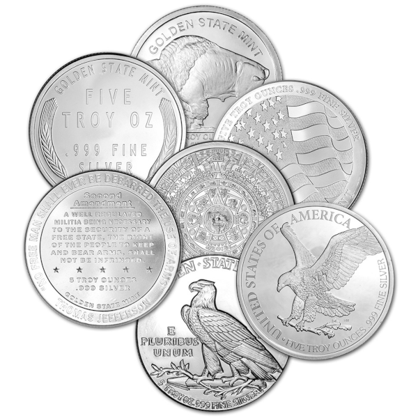 5 OZ SILVER ROUND GENERIC BRAND - Reverse