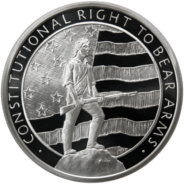 5 OZ SILVER ROUND SECOND AMENDMENT GOLDEN STATE MINT - Obverse