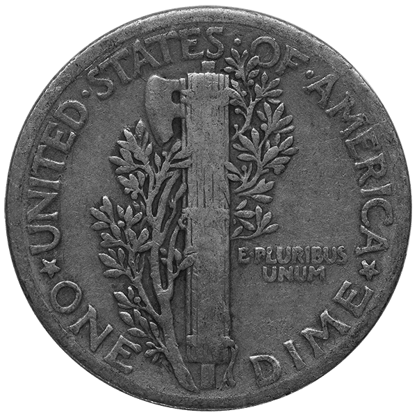 90% AMERICAN SILVER COINS - MERCURY DIMES - Reverse
