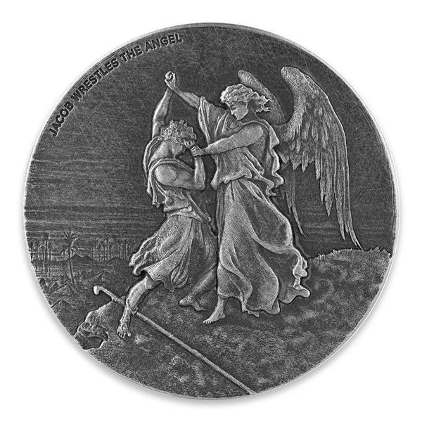 2017 Jacob Wrestles the Angel 2 oz Silver Coin