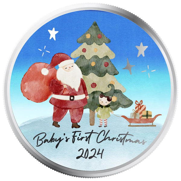 Baby's First Christmas 1 oz Silver Christmas Round