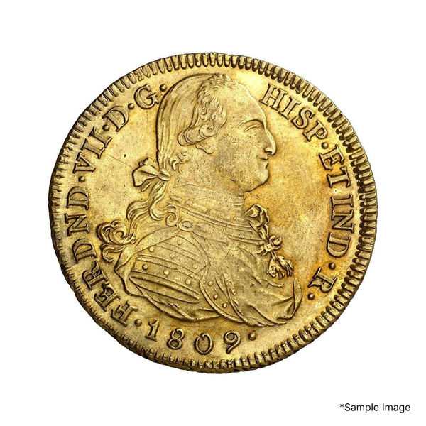 8 Escudos Gold Coin – Colombia 1809 – NGC MS61 Condition