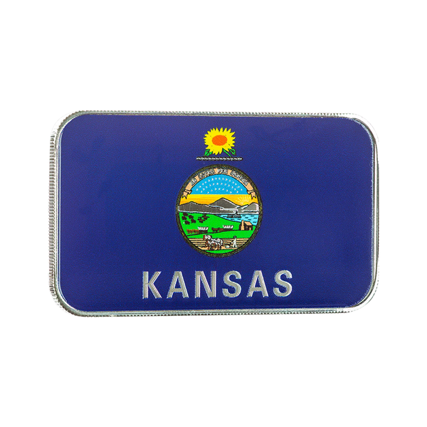 Kansas Flag 1 oz Silver Bar