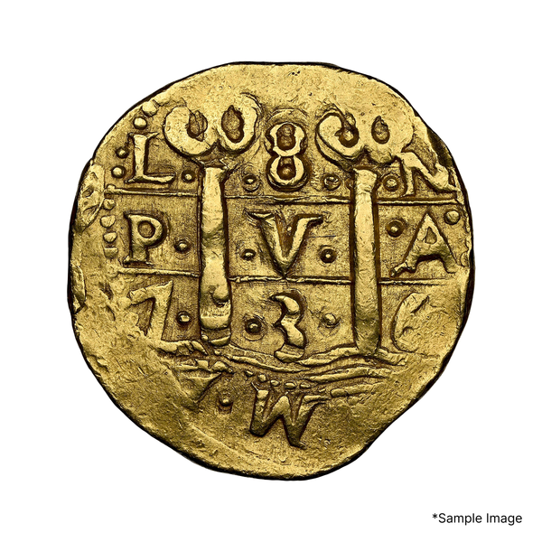 8 Escudos Gold Coin – Peru 1756 – NGC AU55 Condition