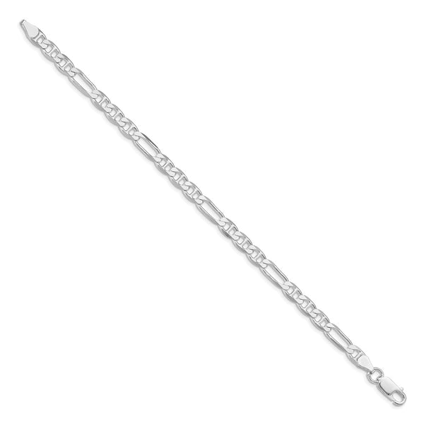 Sterling Silver Rhodium-plated 5.5mm Figaro Anchor Chain