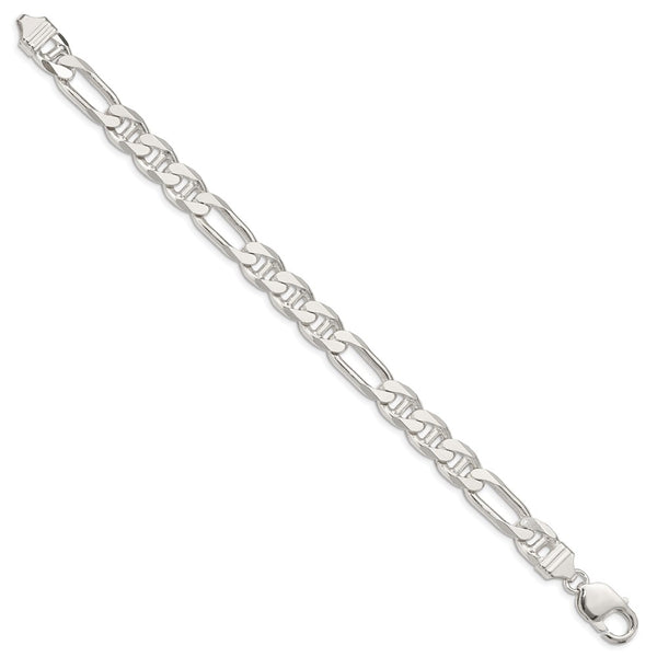 Sterling Silver 8.75mm Figaro Anchor Chain