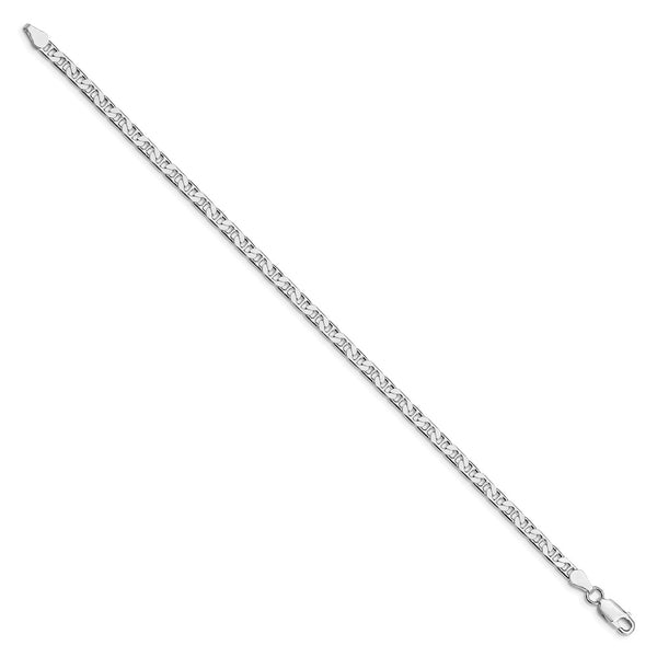 Sterling Silver Rhodium-plated 3.75mm Flat Anchor Chain