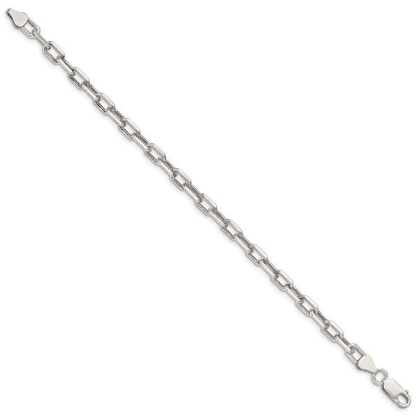 Sterling Silver 5.75mm Diamond-cut Long Link Cable Chain