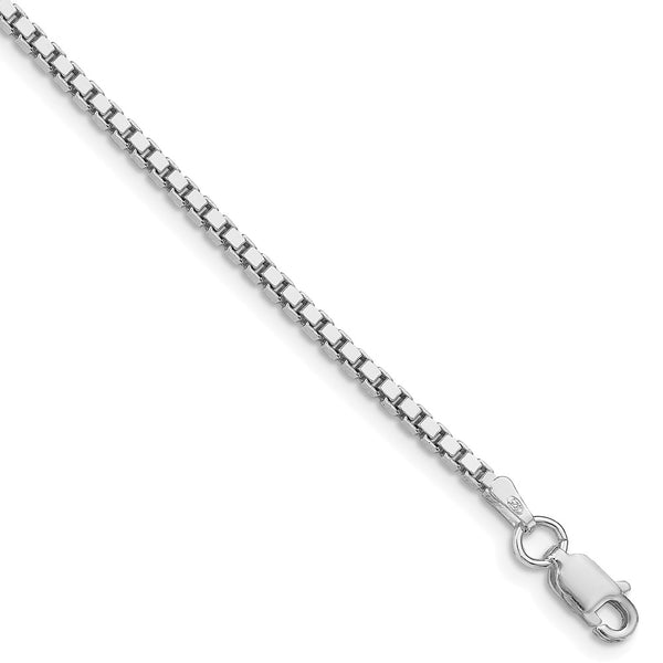 Sterling Silver Rhodium-plated 1.9mm Box Chain
