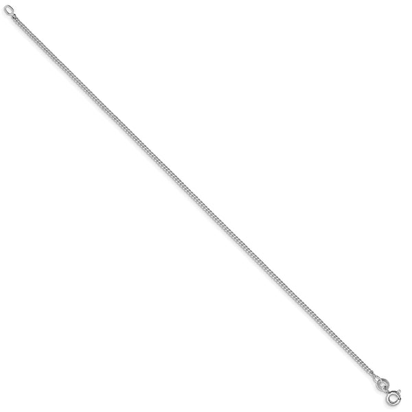 Sterling Silver Rhodium-plated 1.5mm Curb Chain